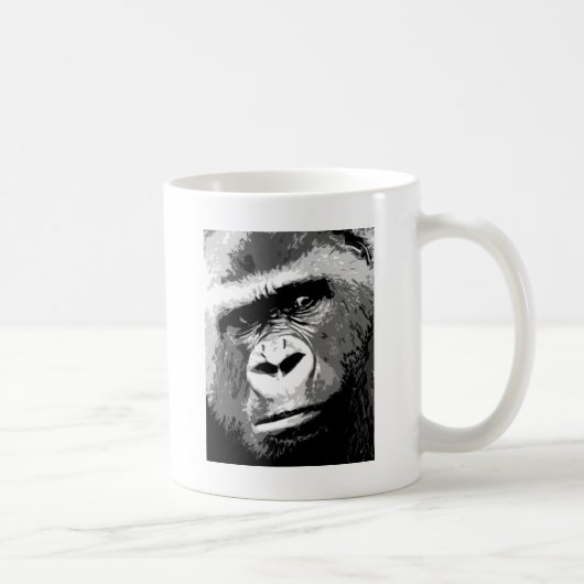 Schwarz-Weiß-Gorilla Kaffeetasse (Rechts)