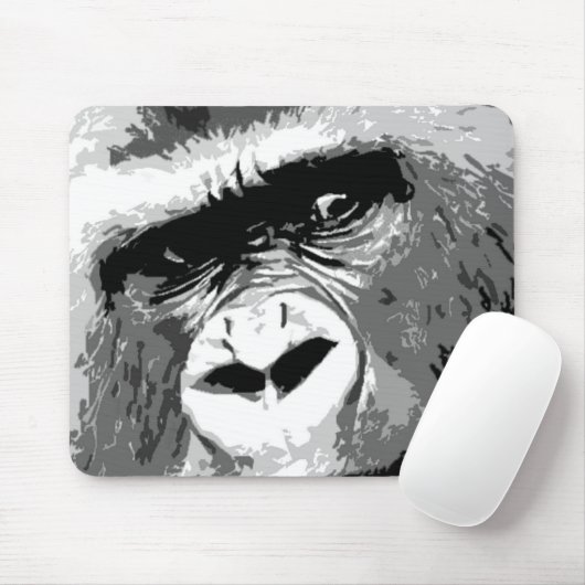 Schwarz-Weiß-Gorilla Mousepad (Mit Mouse)