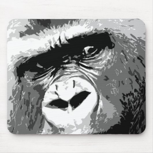 Schwarz-Weiß-Gorilla Mousepad (Vorne)