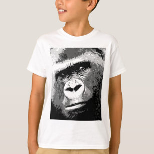 Schwarz-Weiß-Gorilla T-Shirt