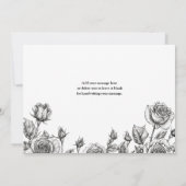 Schwarz-Weiß-Gothic-Bläschen Hochzeit Dankeskarte (Rückseite)