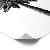 Schwarz-weiß Gothic Skulls Horror Palm Tree Poster (Ecke)