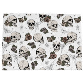 Schwarz-Weiß-Gothic-Skulls und Rose Halloween Große Geschenktüte (Vorderseite)