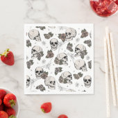 Schwarz-Weiß-Gothic-Skulls und Rose Halloween Serviette (Beispiel)