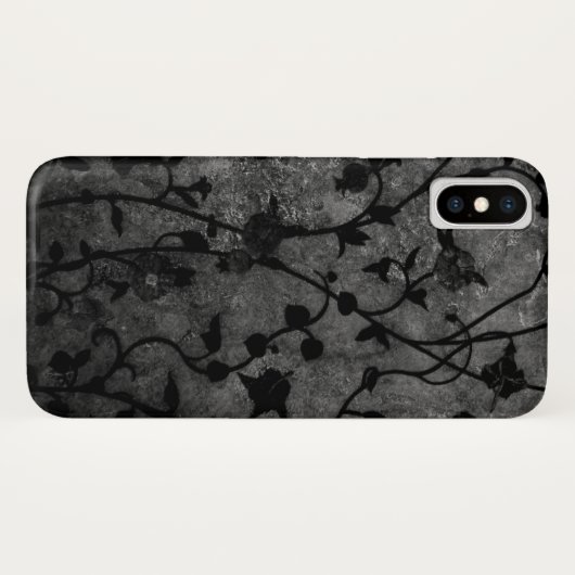Schwarz-Weiß-Gotik Antike Blumen Case-Mate iPhone Hülle (Rückseite (Horizontal))
