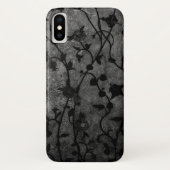 Schwarz-Weiß-Gotik Antike Blumen Case-Mate iPhone Hülle (Rückseite)
