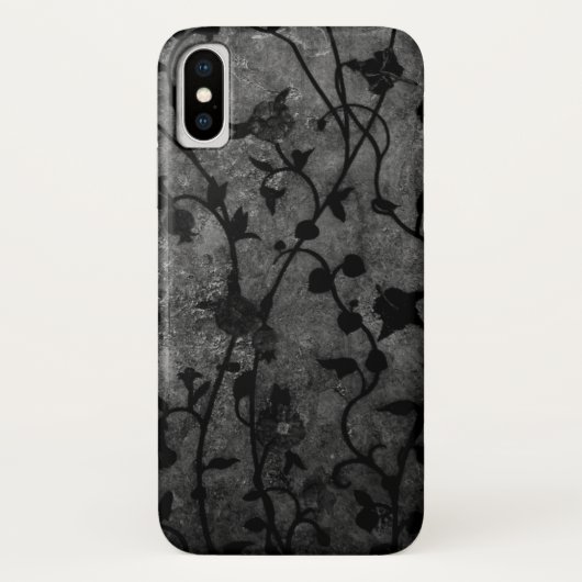 Schwarz-Weiß-Gotik Antike Blumen Case-Mate iPhone Hülle (Rückseite)