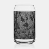 Schwarz-Weiß-Gotik Antike Blumen Dosenglas (Vorderseite)