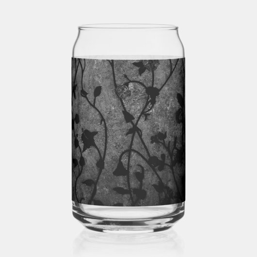 Schwarz-Weiß-Gotik Antike Blumen Dosenglas (Rückseite)