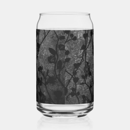 Schwarz-Weiß-Gotik Antike Blumen Dosenglas (Rechts)