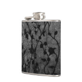 Schwarz-Weiß-Gotik Antike Blumen Flachmann (Links)