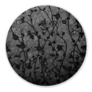 Schwarz-Weiß-Gotik Antike Blumen Keramikknauf