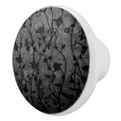 Schwarz-Weiß-Gotik Antike Blumen Keramikknauf (Rechts)