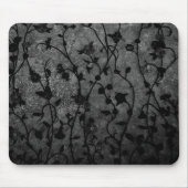 Schwarz-Weiß-Gotik Antike Blumen Mousepad (Vorne)