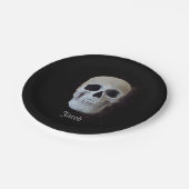 Schwarz-Weiß-Gotik-Design Pappteller (Schrägansicht)