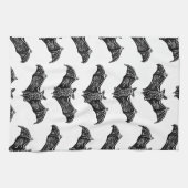 Schwarz-Weiß-Gotik-Flechtmuster Geschirrtuch (Horizontal)