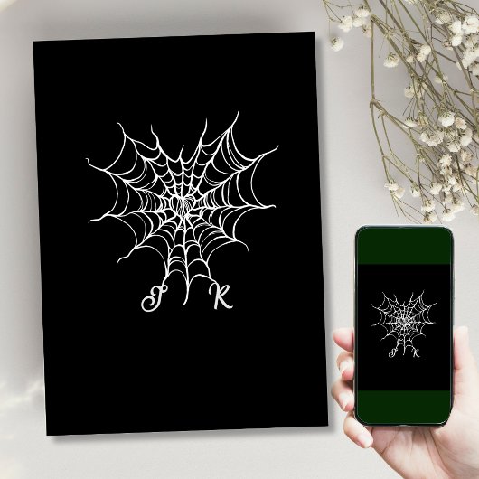 Schwarz-Weiß-Gotik Halloween Save the Date