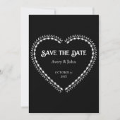 Schwarz-Weiß-Gotik Minimalistisch Save the Date Einladung (Vorderseite)