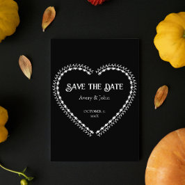Schwarz-Weiß-Gotik Minimalistisch Save the Date Einladung