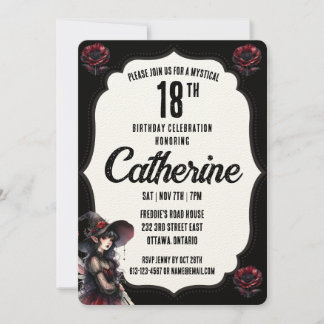 Schwarz-Weiß-Gotik zum Geburtstag Einladung