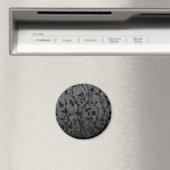 Schwarz-weiß gotische antike Blumenmuster Magnet (In Situ (Geschirrspüler))