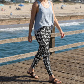 Schwarz & Weiß Gotische Fleur-de-Lis Leggings