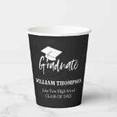 Schwarz-Weiß-Grad-Party Pappbecher (Rückseite)