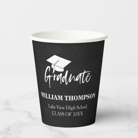 Schwarz-Weiß-Grad-Party Pappbecher (Vorderseite)