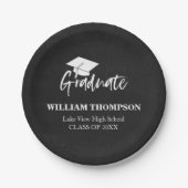 Schwarz-Weiß-Grad-Party Pappteller (Vorderseite)