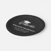 Schwarz-Weiß-Grad-Party Pappteller (Schrägansicht)