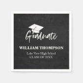 Schwarz-Weiß-Grad-Party Serviette (Vorderseite)