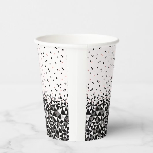 Schwarz-Weiß-Gradation Ombre Pappbecher (Rechts)