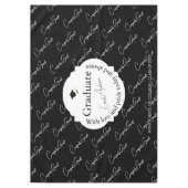 Schwarz-Weiß-Graduate Elegante Moderner Abschluss Tischdecke (Vorderseite)