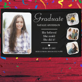 Schwarz-weiß Graduate Modern Foto Graduation Party Banner
