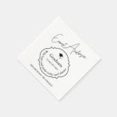 Schwarz-Weiß-Graduate Moderne Elegante Abschluss Serviette (Ecke)