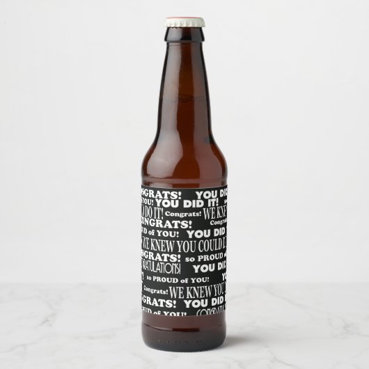 Schwarz-Weiß-Graduiertenthema Bierflaschenetikett (Vorderseite)