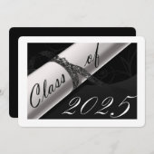 Schwarz-Weiß-Graduierungspartei Einladung (Vorne/Hinten)