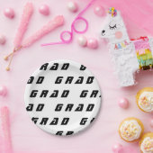 Schwarz-Weiß-Graduierungspartei Pappteller (Party)