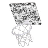 Schwarz-Weiß-Graffiti-Abstrakt-Collage Mini Basketball Netz (Oberhalb)