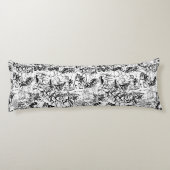 Schwarz-Weiß-Graffiti-Abstrakt-Collage Seitenschläferkissen (Rückseite)