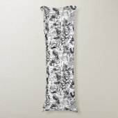 Schwarz-Weiß-Graffiti-Abstrakt-Collage Seitenschläferkissen (Vorderseite Vertikal)