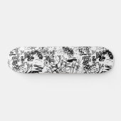 Schwarz-Weiß-Graffiti-Abstrakt-Collage Skateboard (Horizontal)