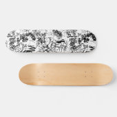 Schwarz-Weiß-Graffiti-Abstrakt-Collage Skateboard (Horizontal)