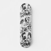 Schwarz-Weiß-Graffiti-Abstrakt-Collage Skateboard (Vorne)