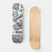 Schwarz-Weiß-Graffiti-Design 1 Skateboard (Vorderseite)