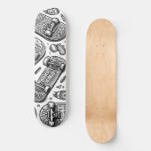Schwarz-Weiß-Graffiti-Design 2 Skateboard (Vorderseite)