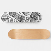 Schwarz-Weiß-Graffiti-Design 2 Skateboard (Horizontal)