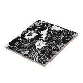 Schwarz-Weiß-Graffiti-Muster Fliese (Seite)