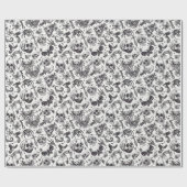 Schwarz-Weiß-Graffiti-Stilskulpturen Halloween Geschenkpapier (Flach)