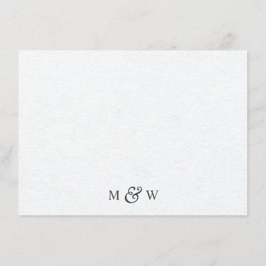 Schwarz-Weiß-Grafik-Blatt Moderne Hochzeit Begleitkarte (Rückseite)